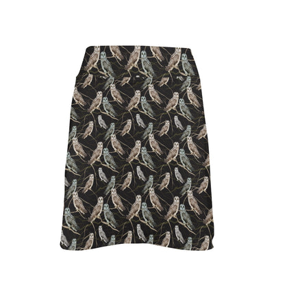 Owl Branch Themed Design Print 17" Golf & Pickleball Skort with Pockets