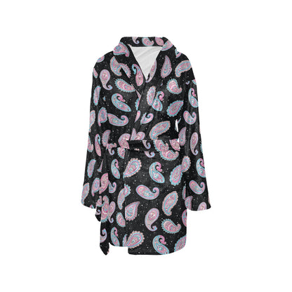 Paisley Pink Design Mandala Print Women's Fleece Robe