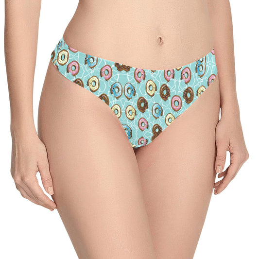 Emoji Donut Print Pattern Women's Thongs
