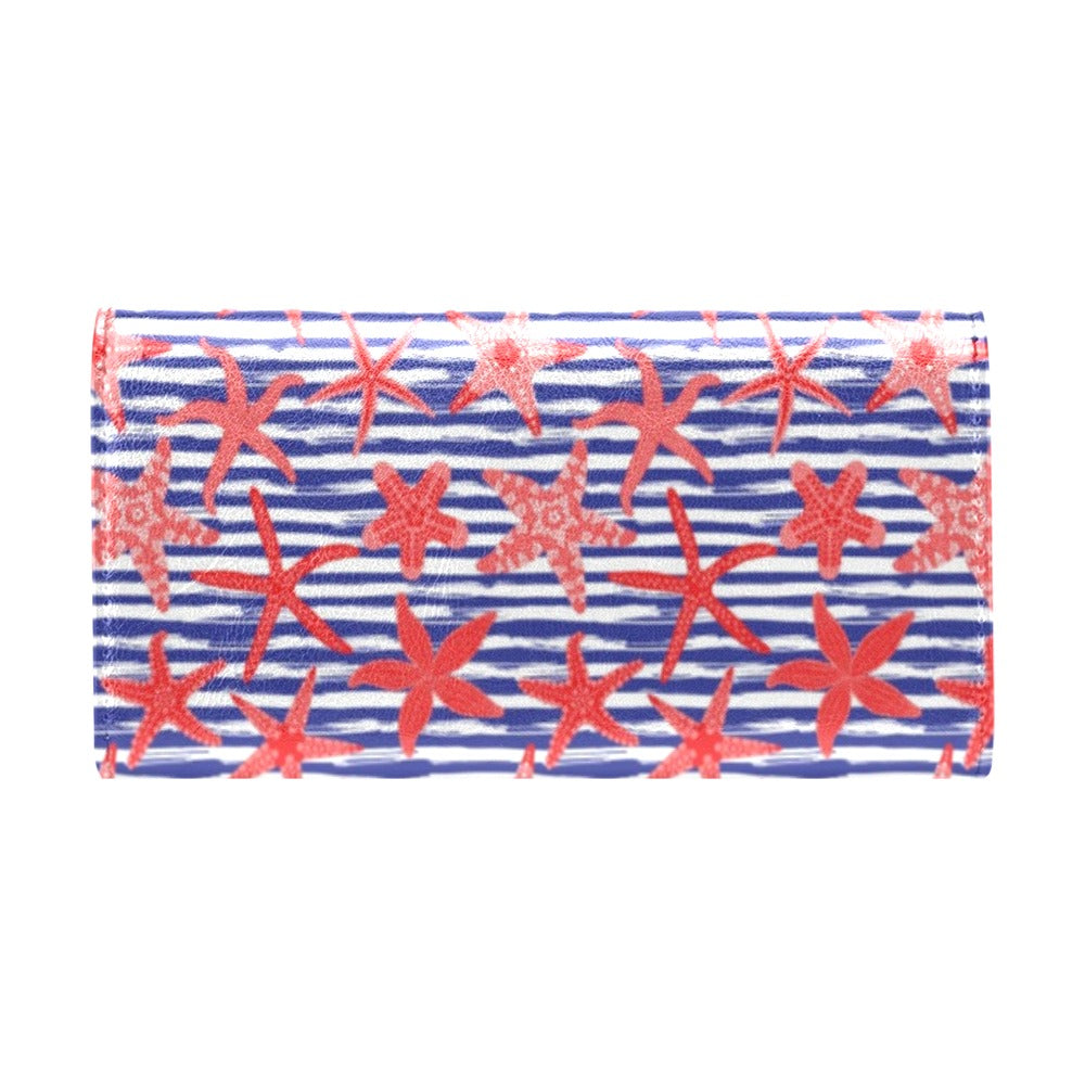 Starfish Print Design LKS401 Women's Trifold Wallet