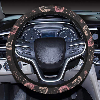 Third Eye Girl Cat Print Design LKS305 Steering Wheel Cover with Elastic Edge