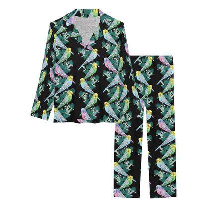 Budgerigar Pattern Print Design 03 Women's Long Pajama Set
