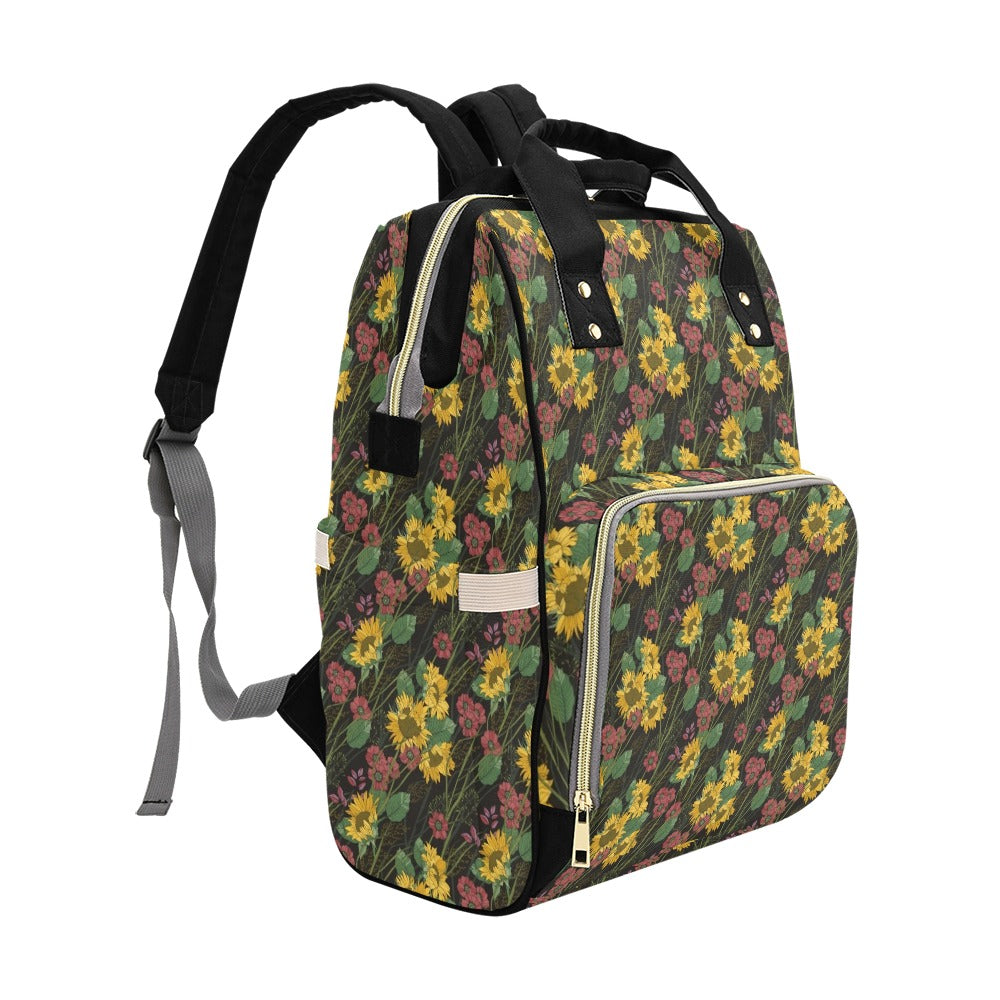 Sunflower Print Design LKS303 Diaper Bag Backpack