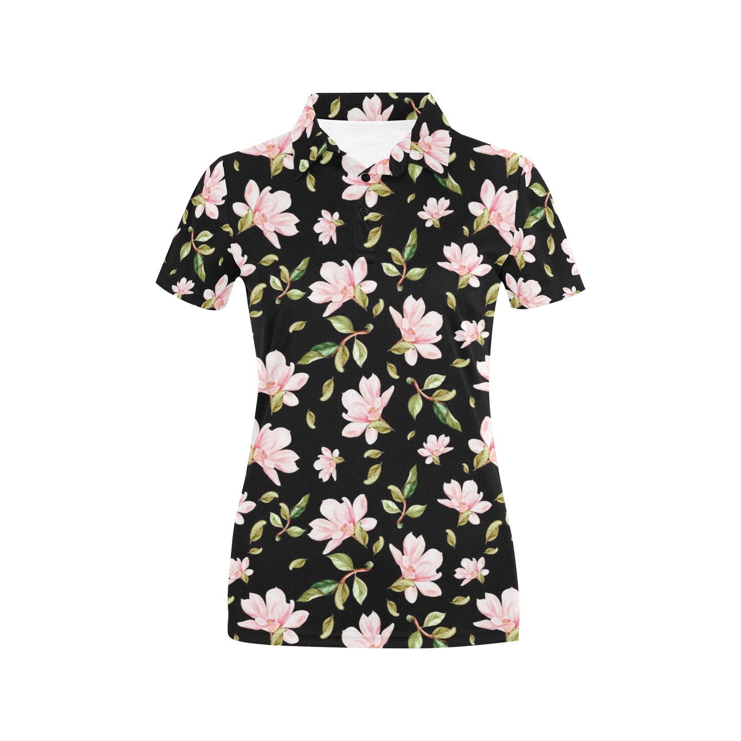 Magnolia Pattern Print Design MAG01 Women's Polo Shirt