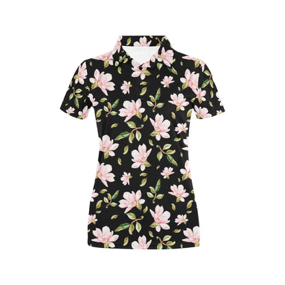Magnolia Pattern Print Design MAG01 Women's Polo Shirt