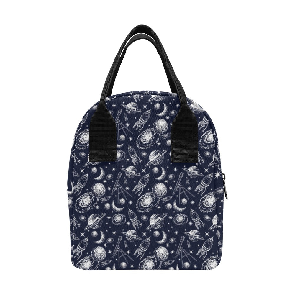 Space Rocket Print Design LKS301 Insulated Lunch Bag