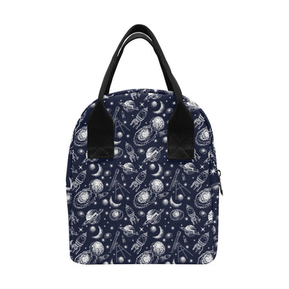 Space Rocket Print Design LKS301 Insulated Lunch Bag