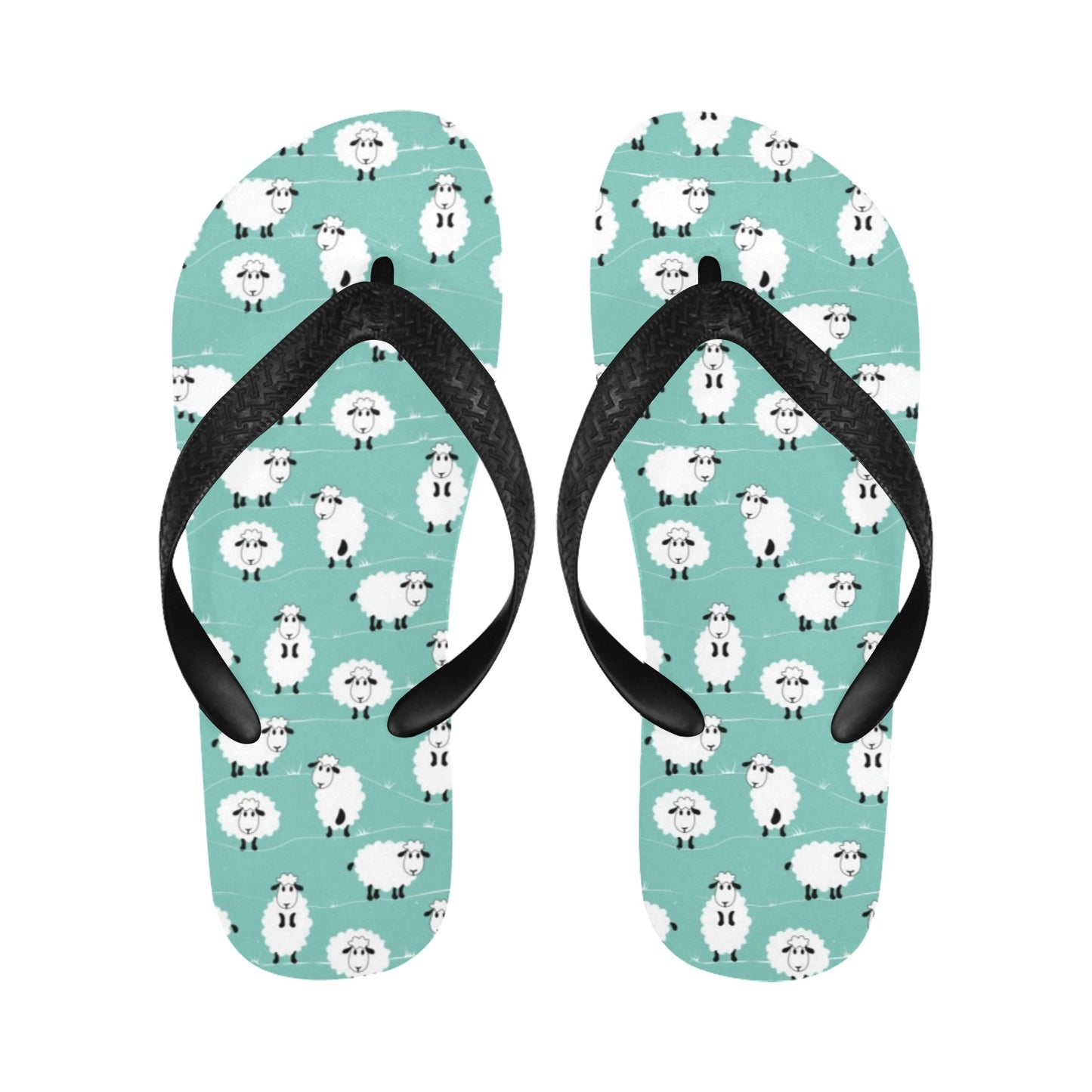 Sheep Print Design LKS404 Flip Flops