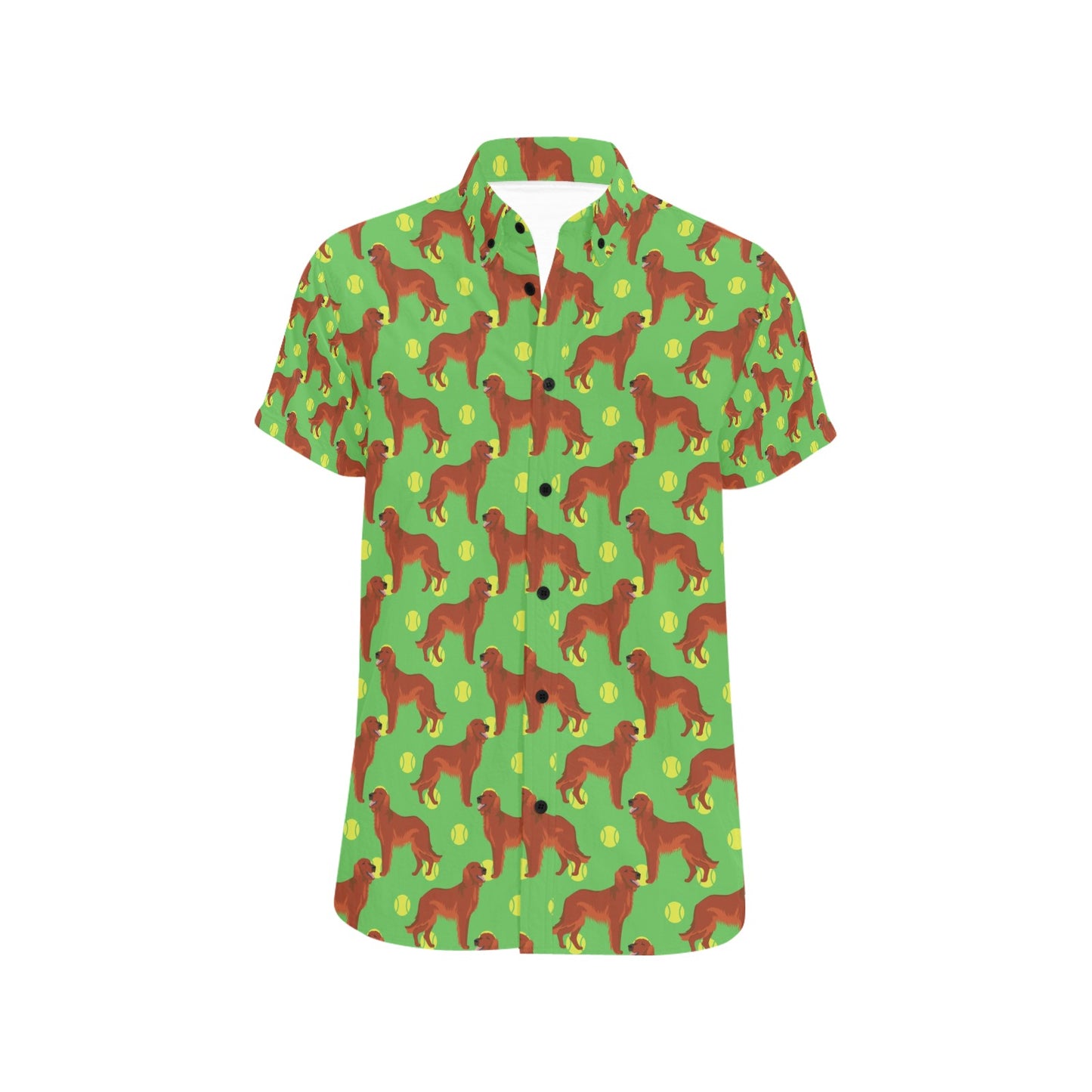 Setters Irish Print Design LKS302 Men Short Sleeve Button Up Shirt