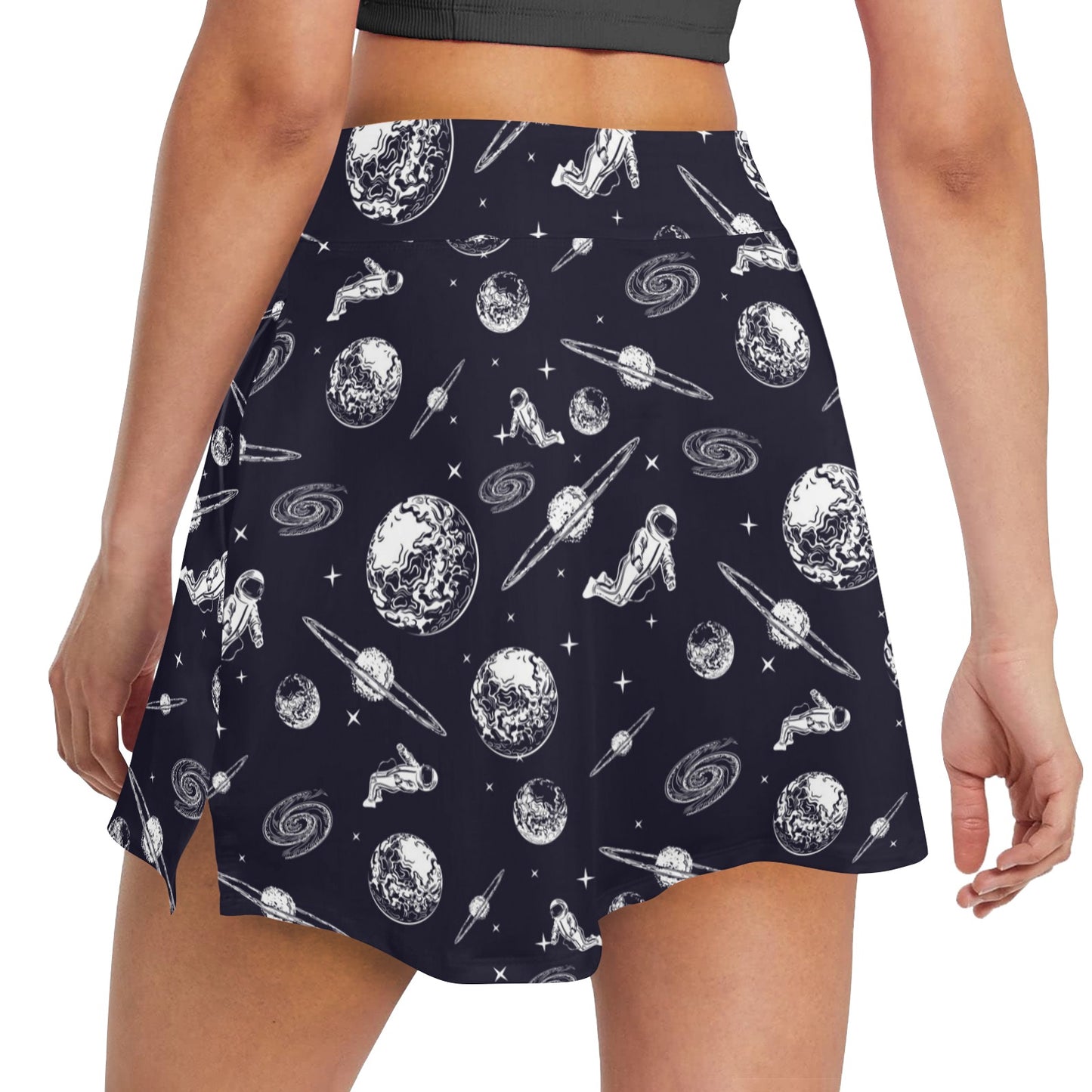 Space Astronaut Print Design LKS302 17" Golf & Pickleball Skort with Pockets