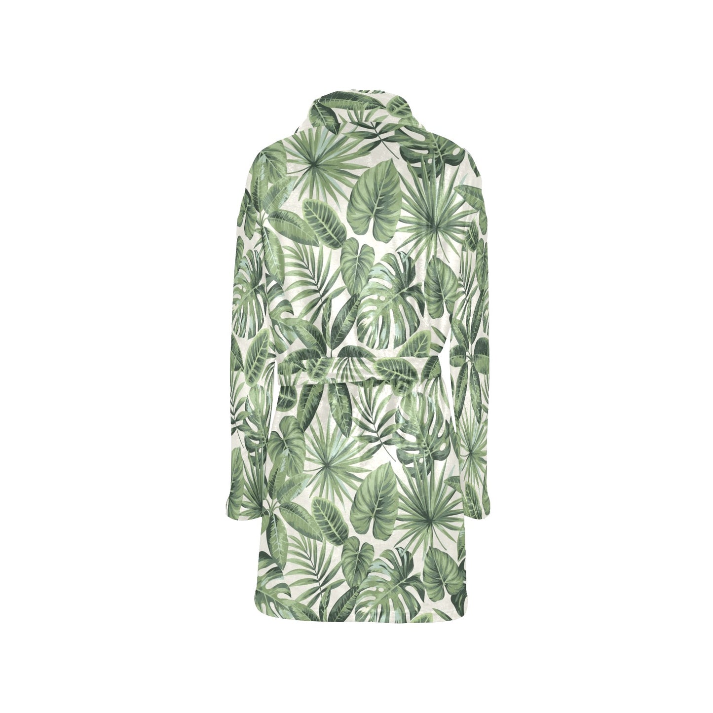 Palm Leaves Pattern Print Design PL014 Women's Fleece Robe