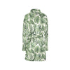 Palm Leaves Pattern Print Design PL014 Women's Fleece Robe