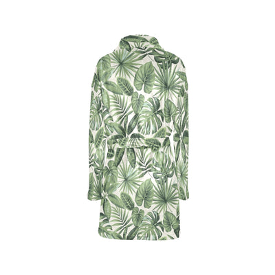 Palm Leaves Pattern Print Design PL014 Women's Fleece Robe