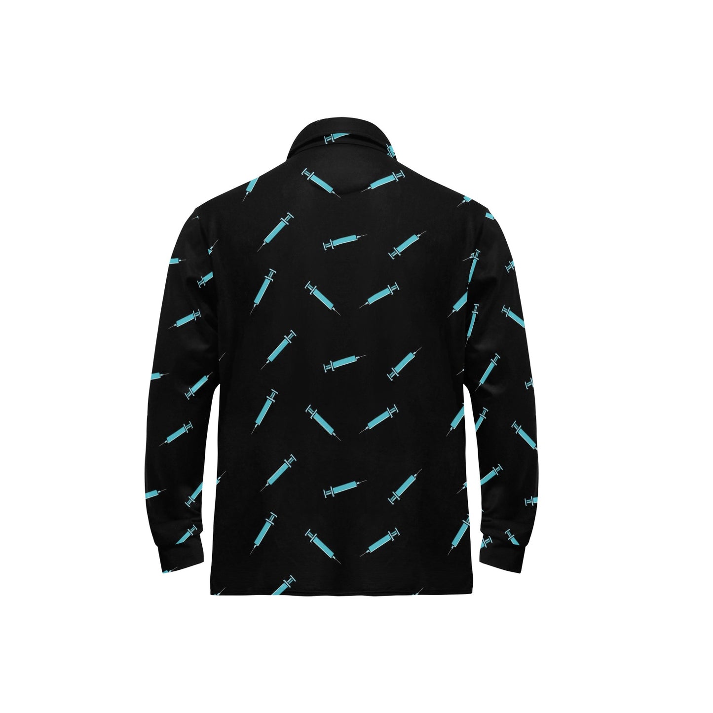Phlebotomist Pattern Print Design A04 Long Sleeve Polo Shirt For Men's