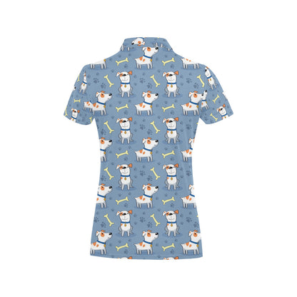 Bull Terriers Pattern Print Design 04 Women's Polo Shirt