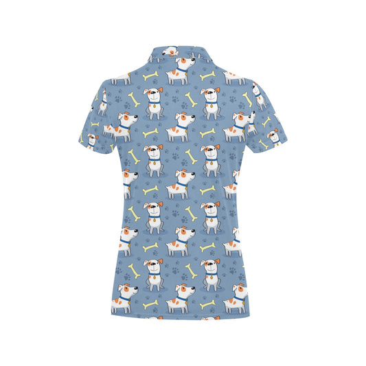 Bull Terriers Pattern Print Design 04 Women's Polo Shirt