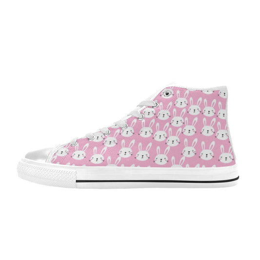 Rabbit Print Design LKS401 Men's High Top Canvas Shoes