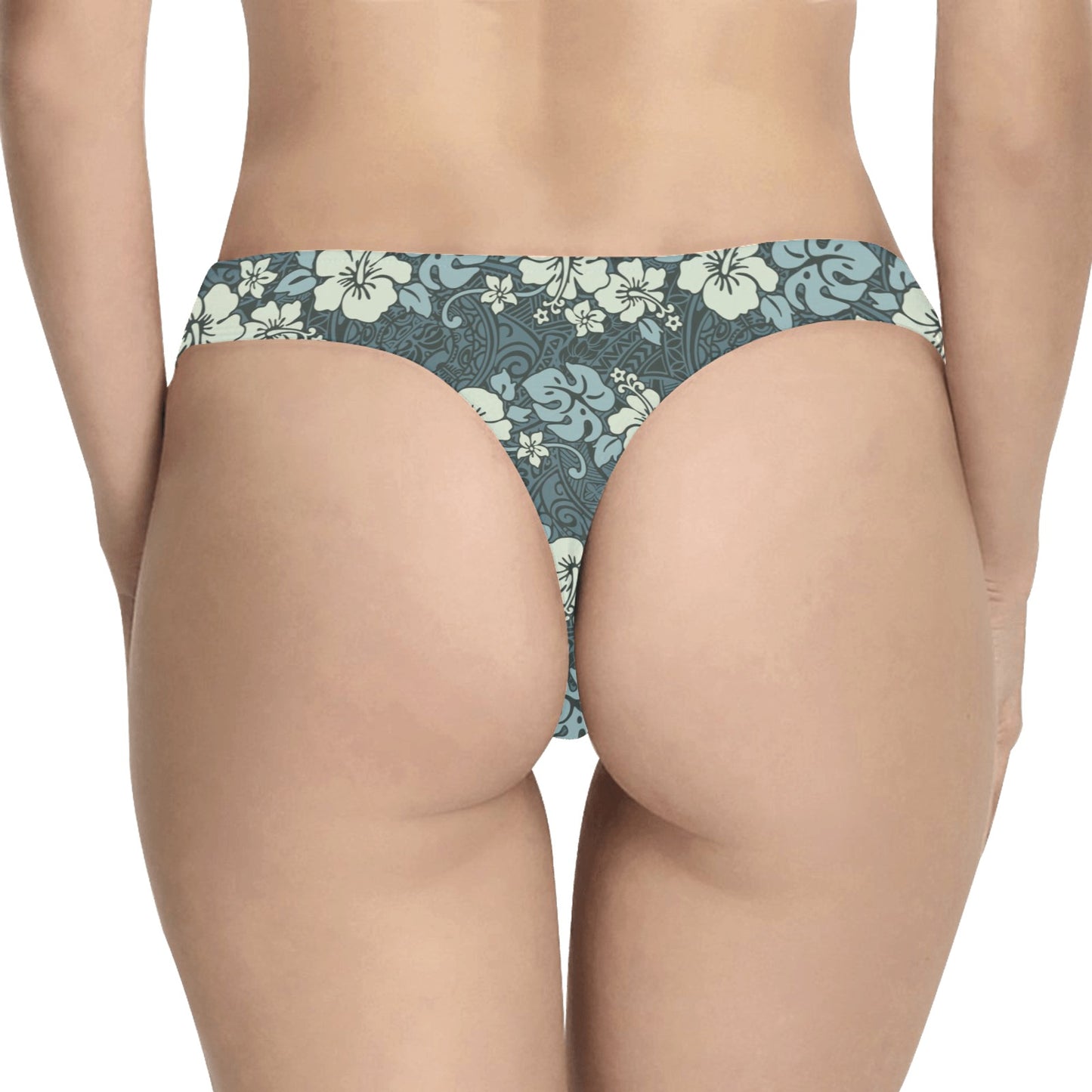 Flower Hawaiian Hibiscus Style Print Pattern Women's Thongs