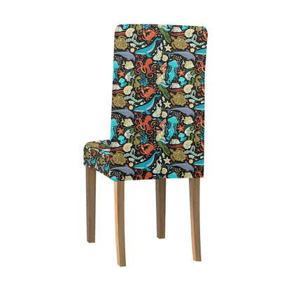Underwater Animal Print Design LKS301 Dining Chair Slipcover