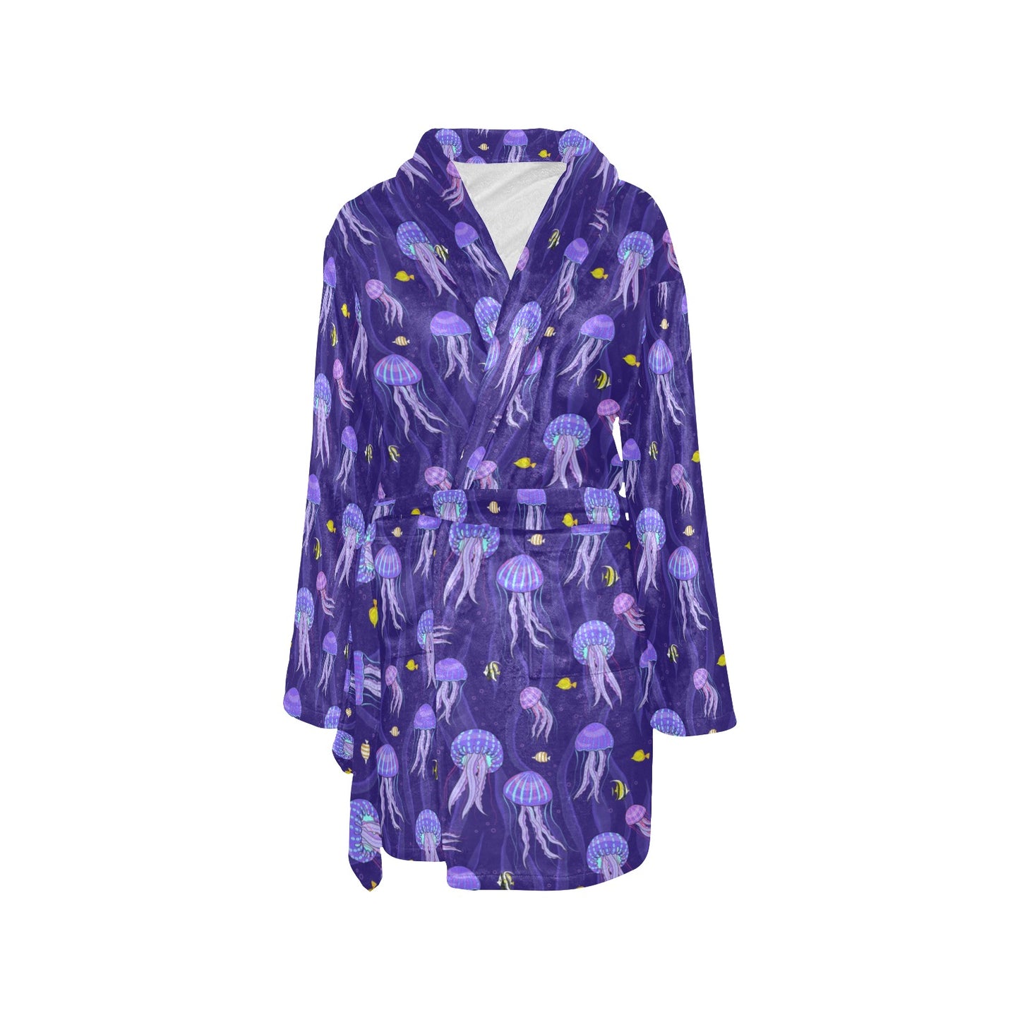 Jellyfish Style Print Women's Fleece Robe