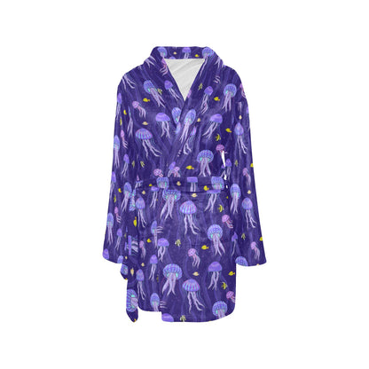 Jellyfish Style Print Women's Fleece Robe
