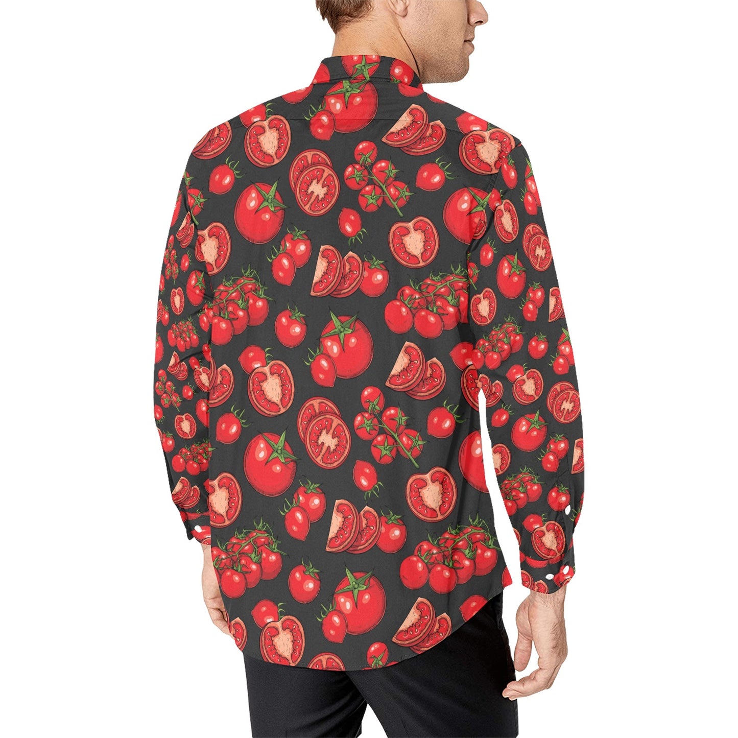 Tomato Print Design LKS303 Men's Long Sleeve Dress Shirt