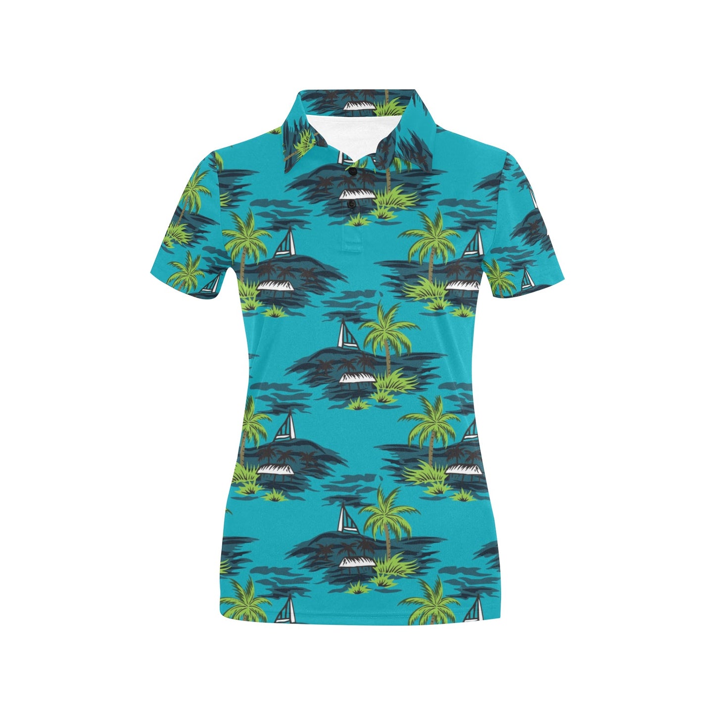 Pacific island Pattern Print Design A01 Women's Polo Shirt