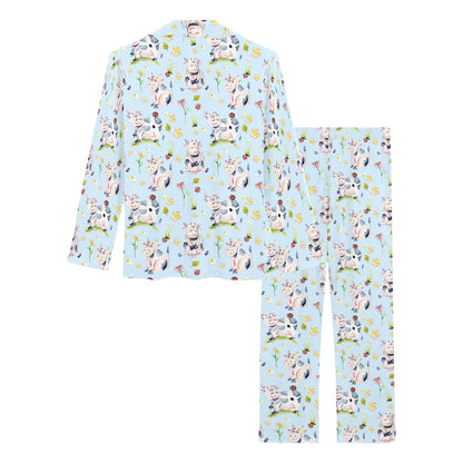 Cow Happy Pattern Print Design 05 Women's Long Pajama Set