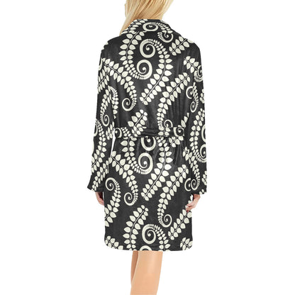 Fern Leave Print Pattern Women's Fleece Robe