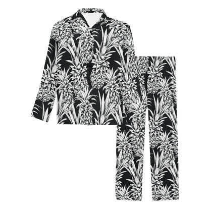Pineapple Pattern Print Design PP08 Men's Long Pajama Set