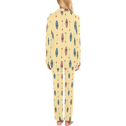 Kayak Pattern Print Design 02 Women's Long Pajama Set