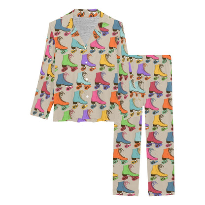 Roller skate Pattern Print Design A01 Women's Long Pajama Set