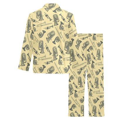 Tuba Pattern Print Design 01 Men's Long Pajama Set
