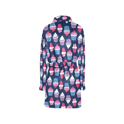 Cupcake Pattern Print Design CP04 Women's Fleece Robe