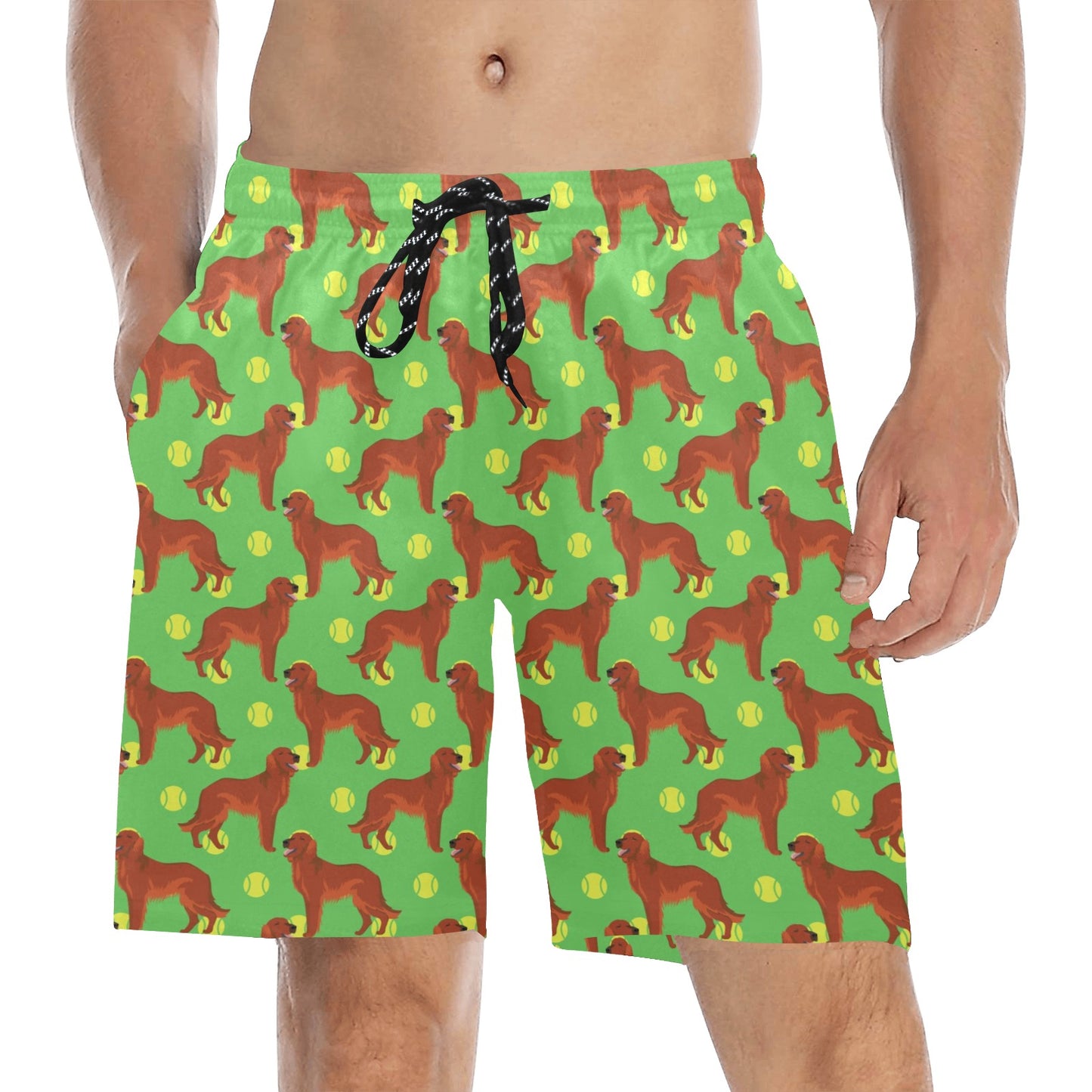 Setters Irish Print Design LKS302 Men's Swim Trunks Beach Shorts