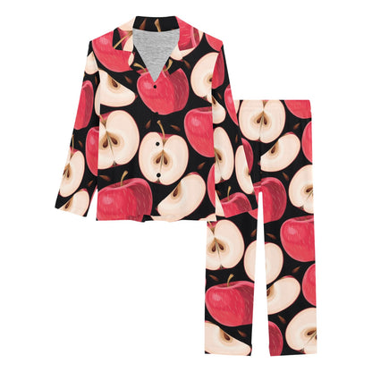 Apple Pattern Print Design AP02 Women's Long Pajama Set