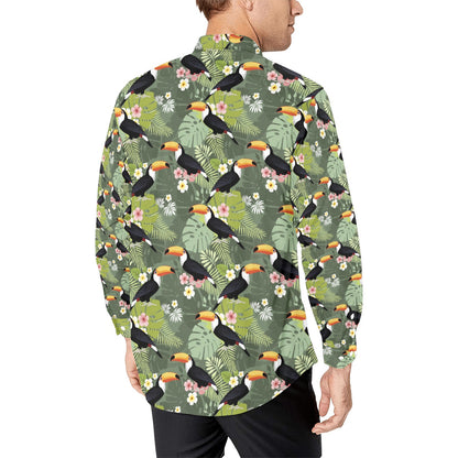 Toucan Print Design LKS304 Men's Long Sleeve Dress Shirt