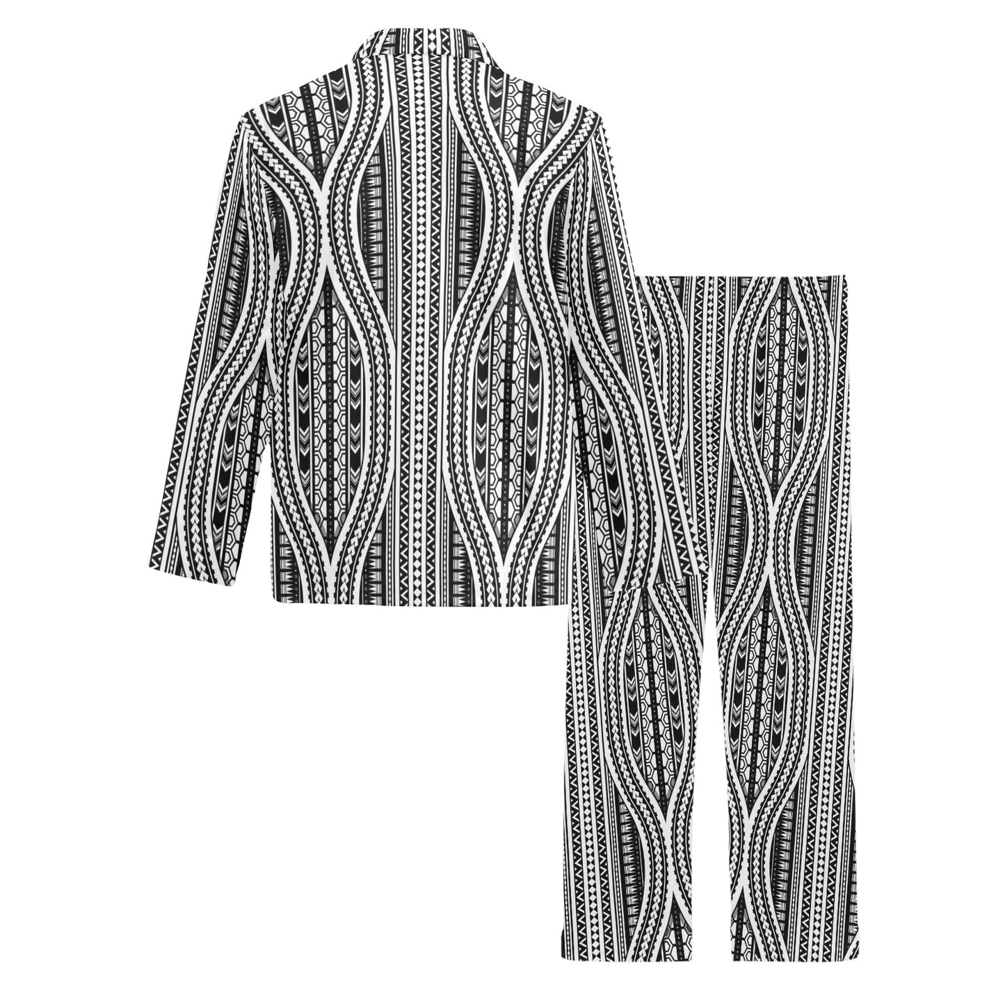 Polynesian Tribal Style Men's Long Pajama Set