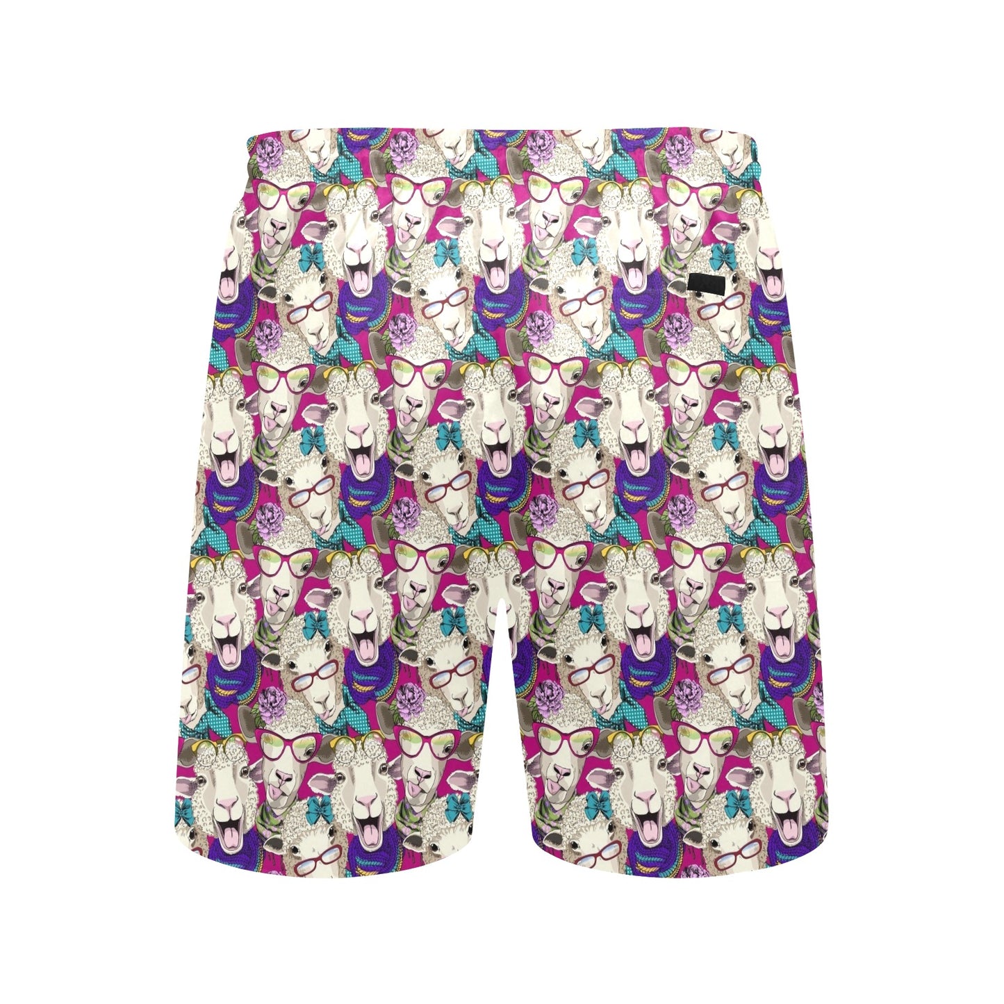 Sheep Print Design LKS403 Men's Swim Trunks Beach Shorts