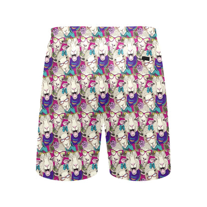Sheep Print Design LKS403 Men's Swim Trunks Beach Shorts