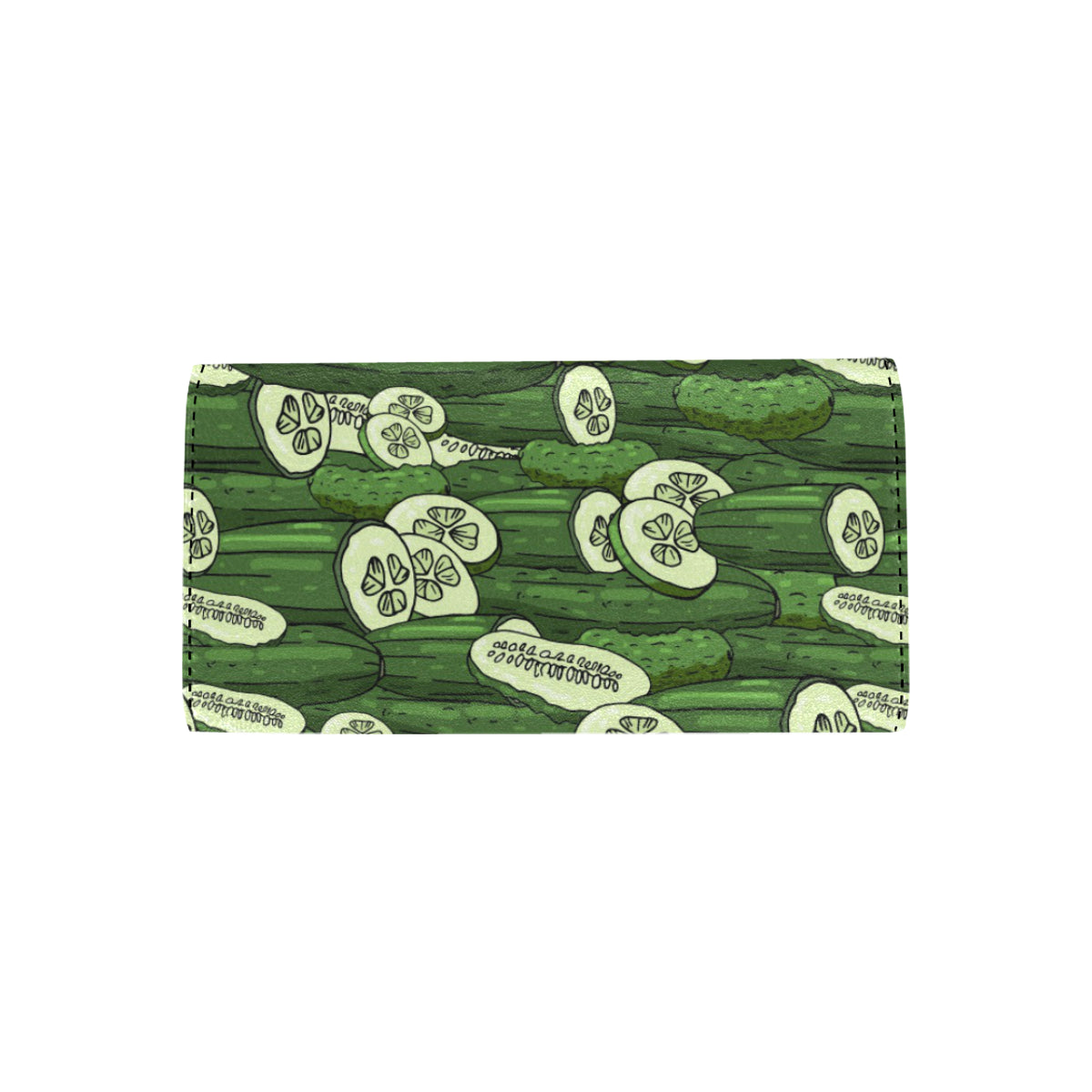 Cucumber Pattern Print Design CC01 Women's Trifold Wallet