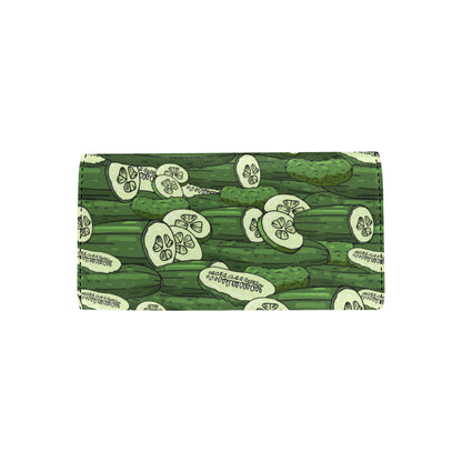 Cucumber Pattern Print Design CC01 Women's Trifold Wallet