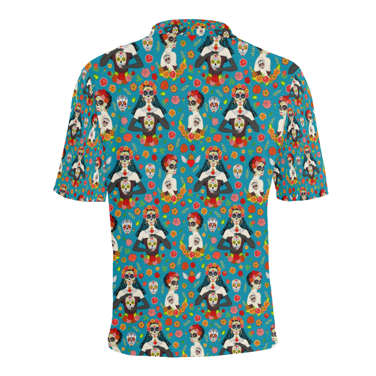 Day of the Dead Old School Girl Design Men Polo Shirt