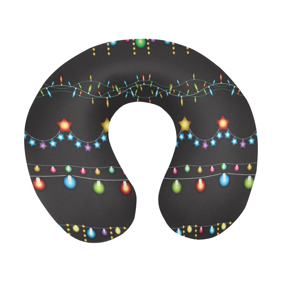Christmas Light Pattern Print Design 01 U-Shaped Travel Neck Pillow