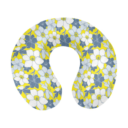 Daffodils Pattern Print Design 01 U-Shaped Travel Neck Pillow