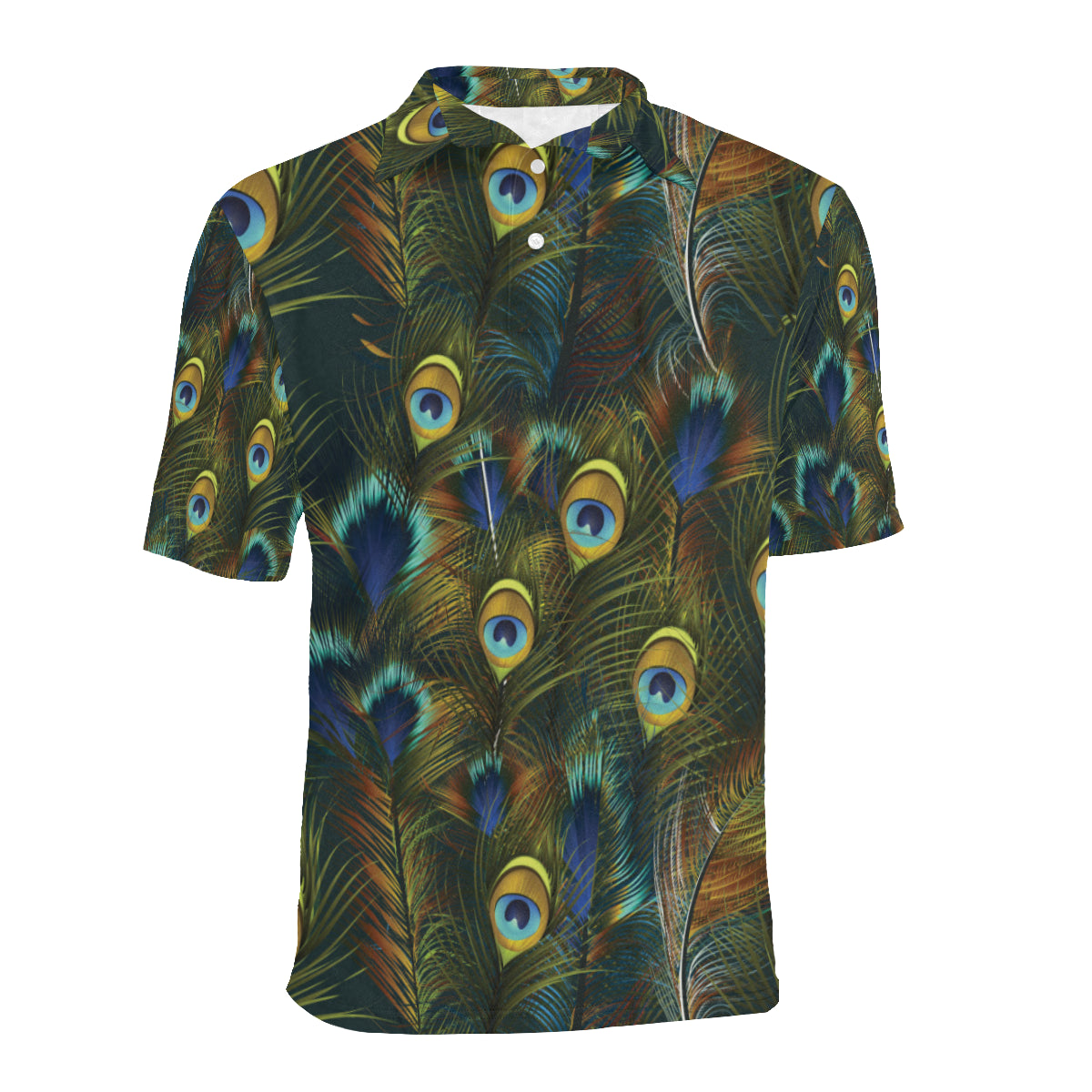 Peacock Feather Pattern Print Design A03 Men Polo Shirt