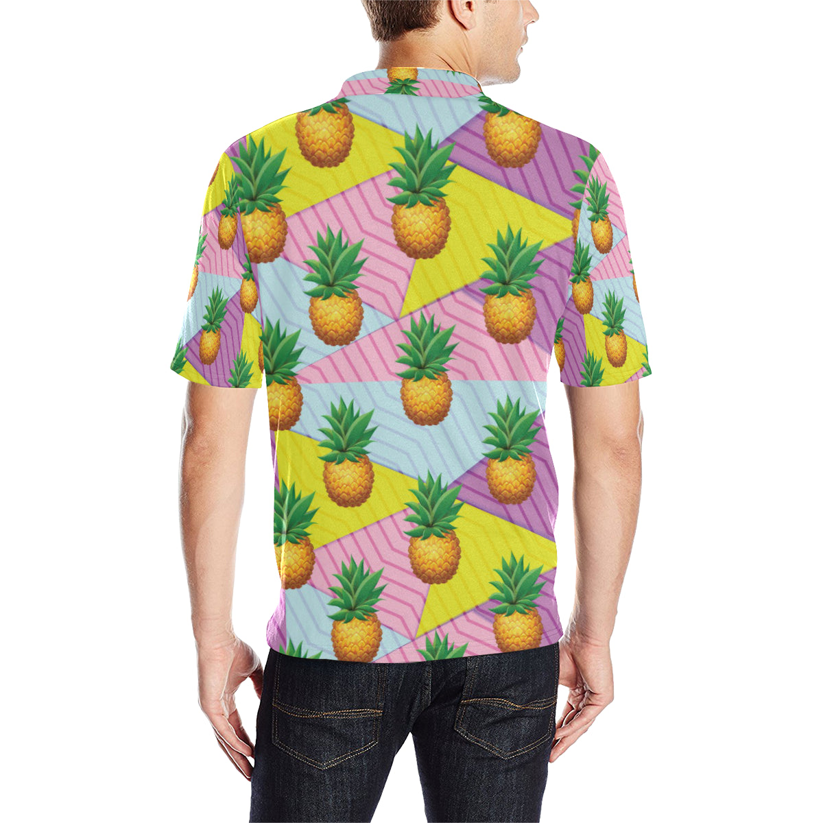 Pineapple Pattern Print Design PP05 Men Polo Shirt