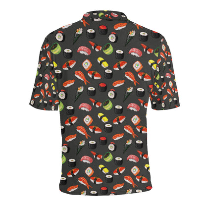 Sushi Design Print Men Polo Shirt