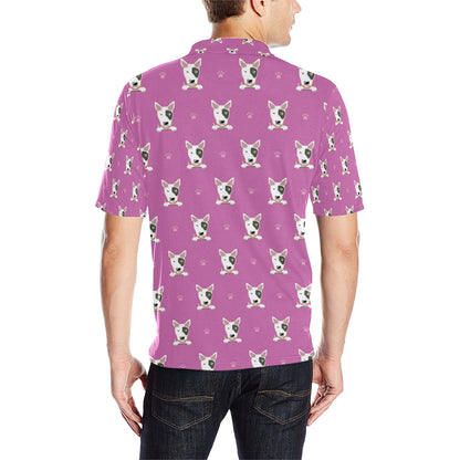 Bull Terrier Happy Print Pattern Men Polo Shirt