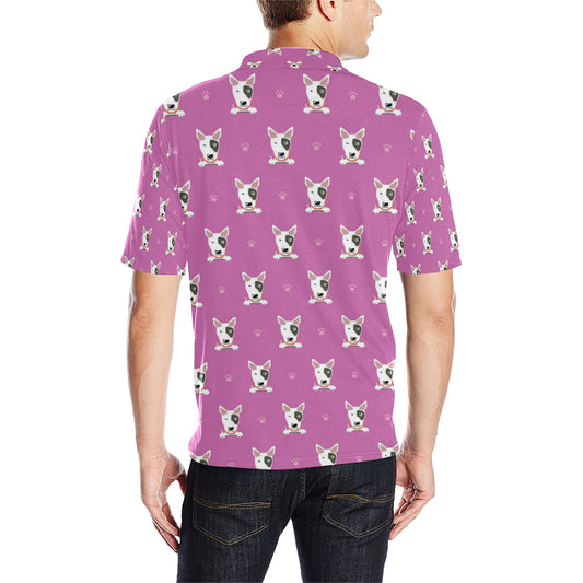 Bull Terrier Happy Print Pattern Men Polo Shirt